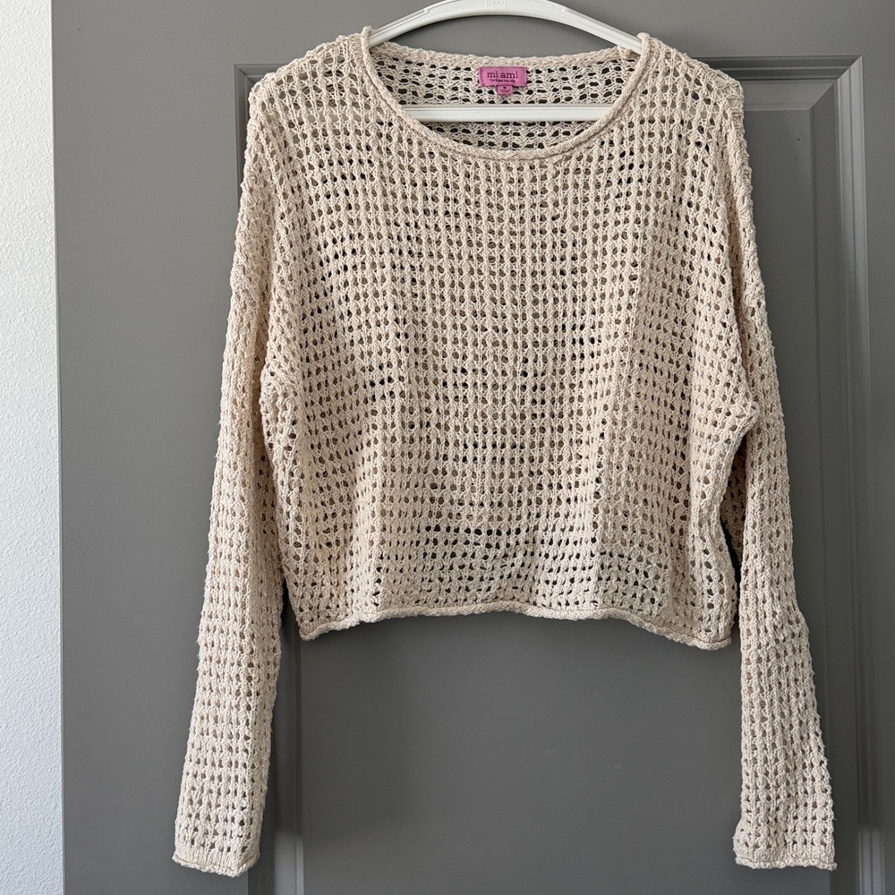 Francesca’s Cream Knit crochet Sweater